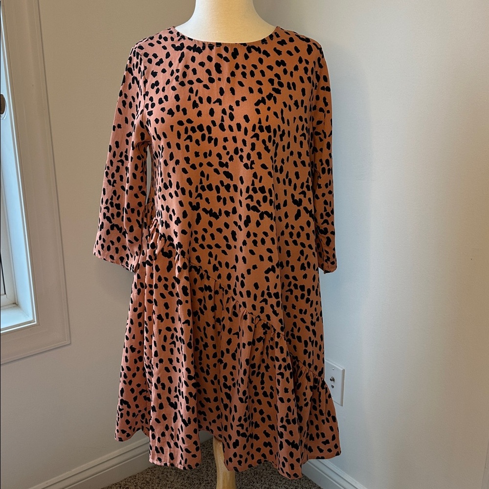 EUC Hayden Los Angeles Andy Asymmetrical Animal Print Swing Dress - Picture 3 of 5